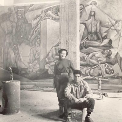 Vela Zanetti Esperanza Frente Mural Bellas Artes Santo Domingo 1955