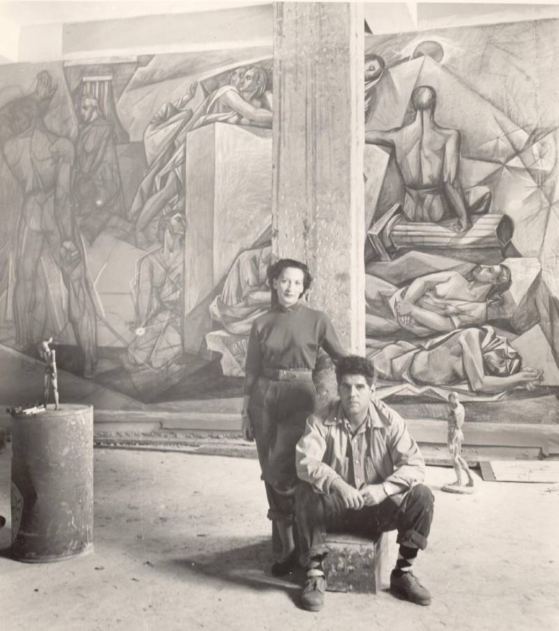 Vela Zanetti Esperanza Frente Mural Bellas Artes Santo Domingo 1955
